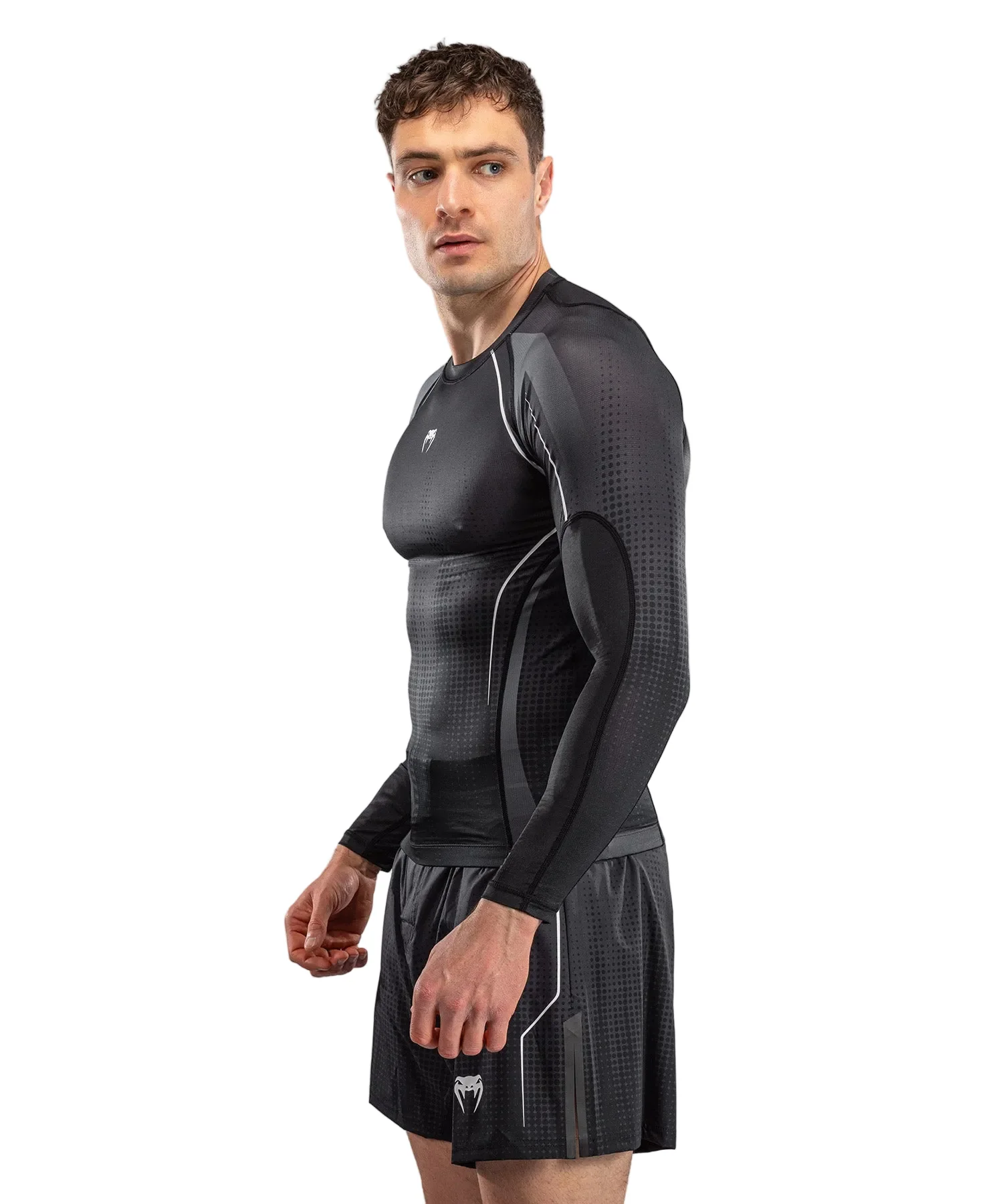 Venum Stealth Rashguard Long Sleeve Zwart/Wit - Image 3
