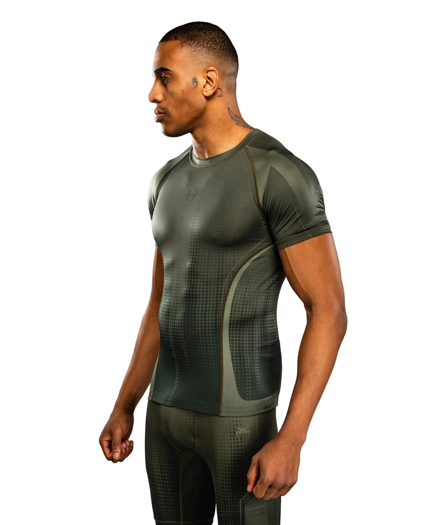 Venum Stealth Rashguard Short Sleeve Khaki/Groen - Image 2