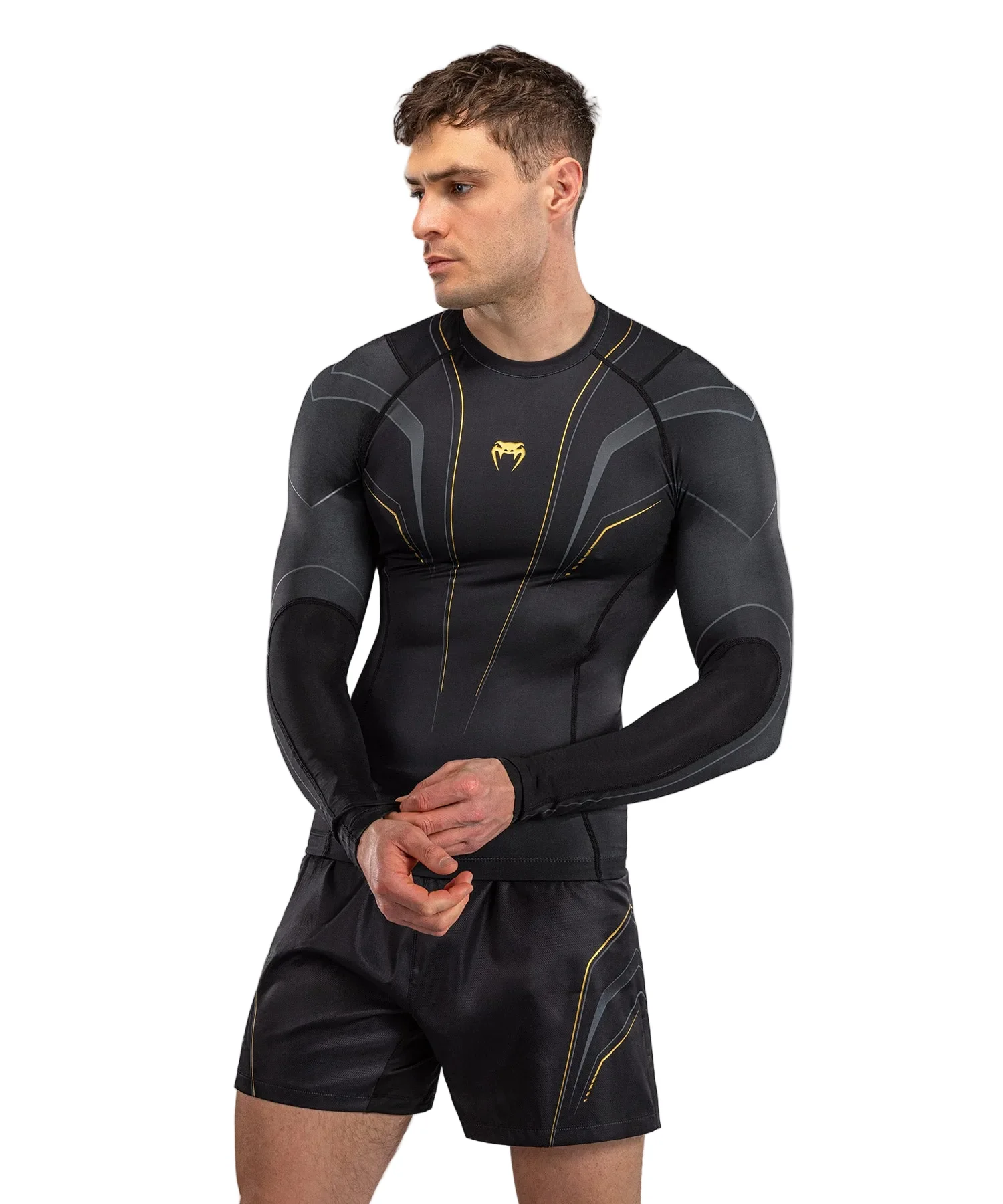 Venum Streamline Rashguard Long Sleeve Zwart/Goud - Image 3