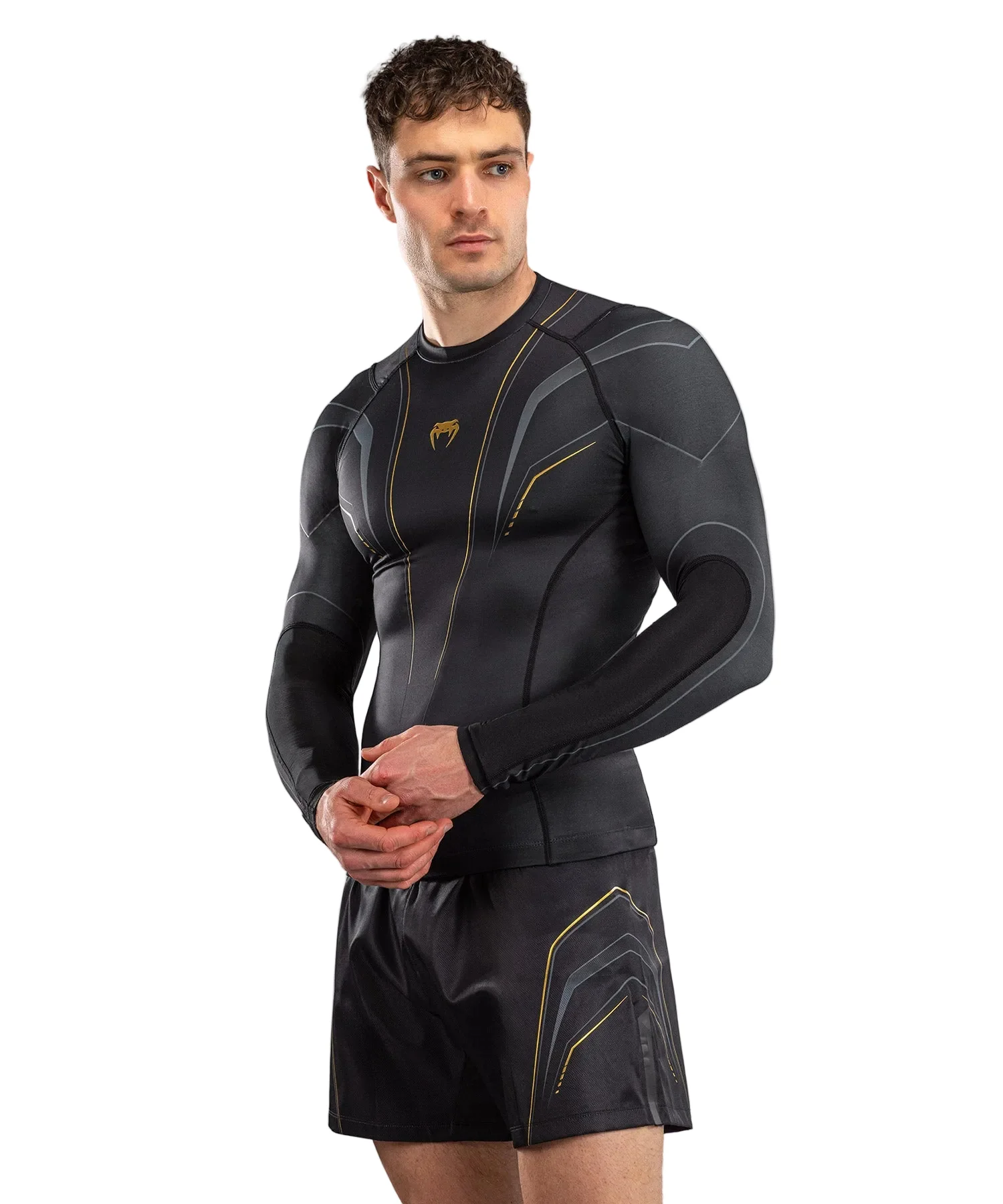 Venum Streamline Rashguard Long Sleeve Zwart/Goud - Image 4