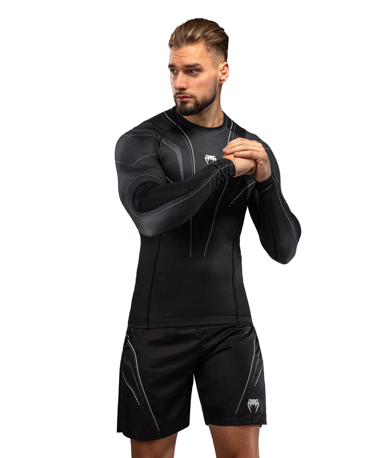 Venum Streamline Rashguard Long Sleeve Zwart/Wit - Image 2
