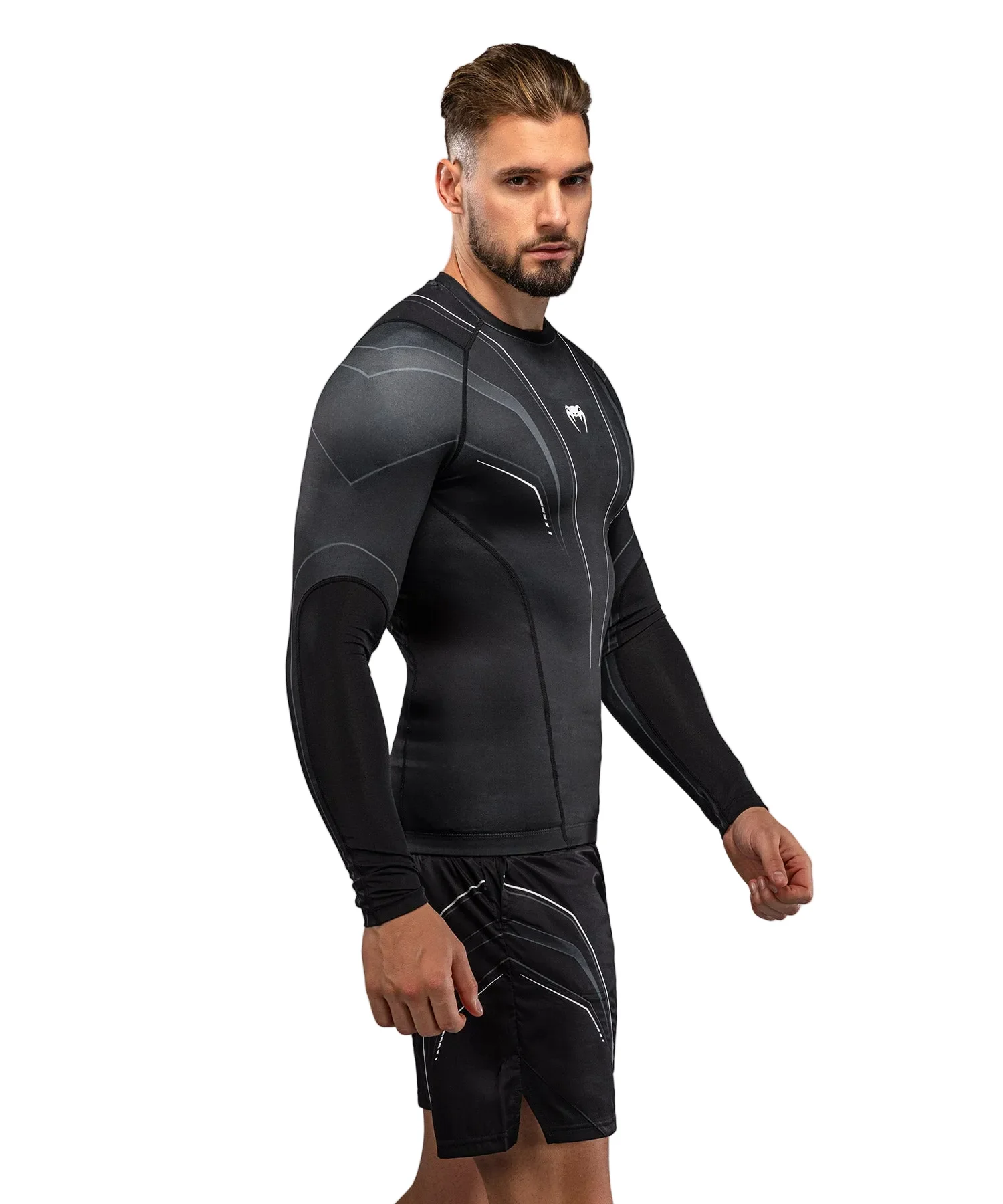 Venum Streamline Rashguard Long Sleeve Zwart/Wit - Image 4