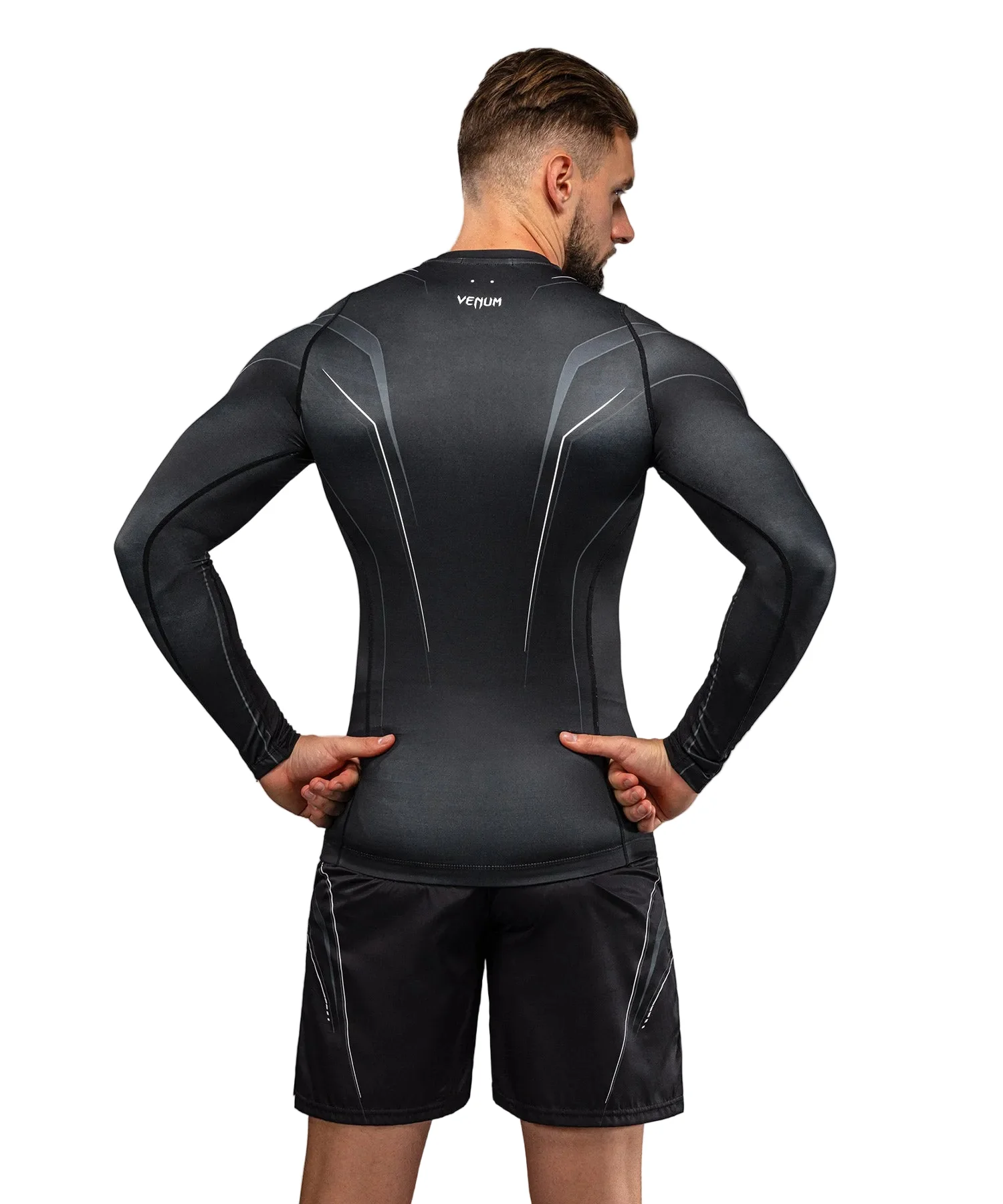 Venum Streamline Rashguard Long Sleeve Zwart/Wit - Image 5