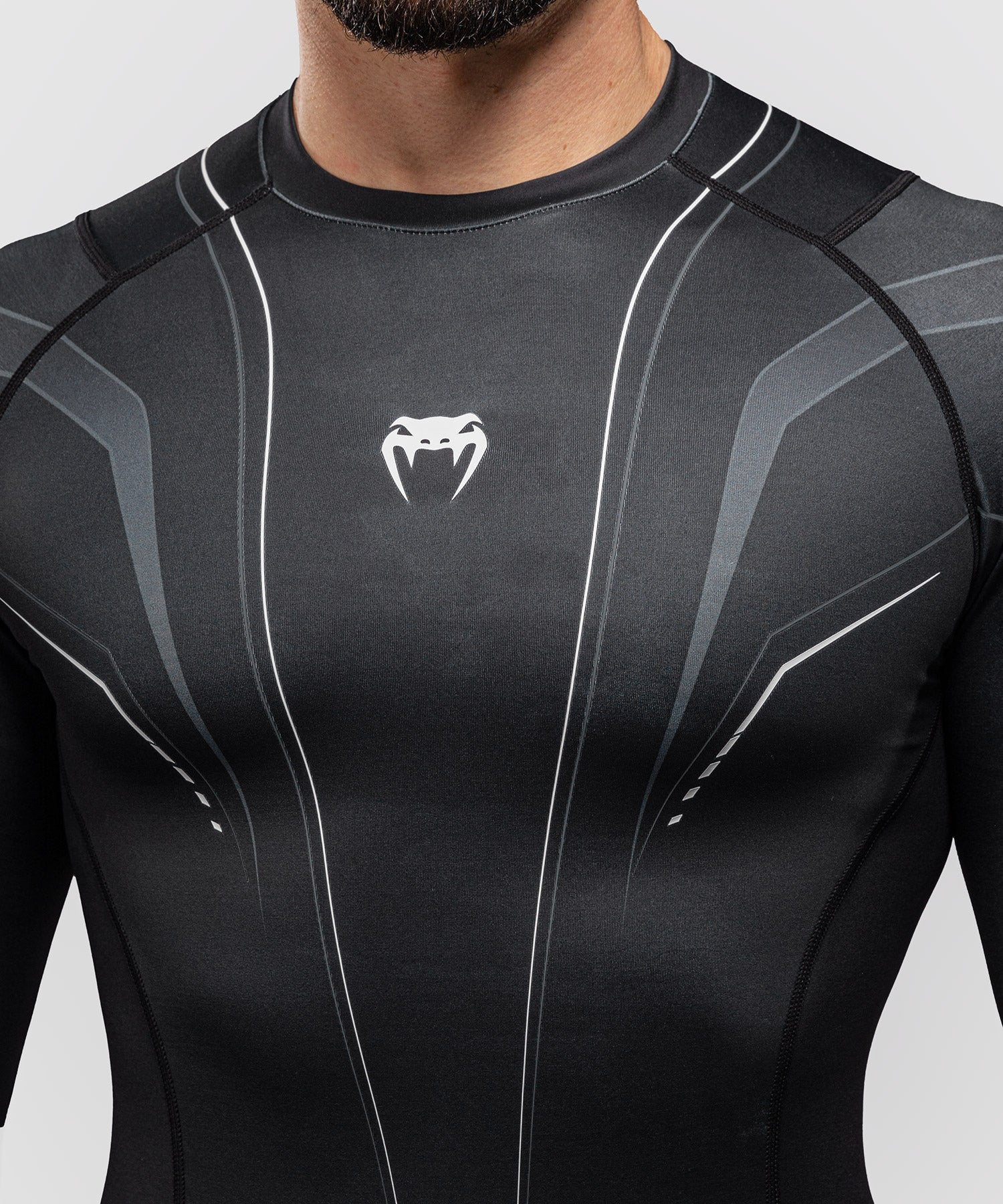 Venum Streamline Rashguard Long Sleeve Zwart/Wit - Image 6