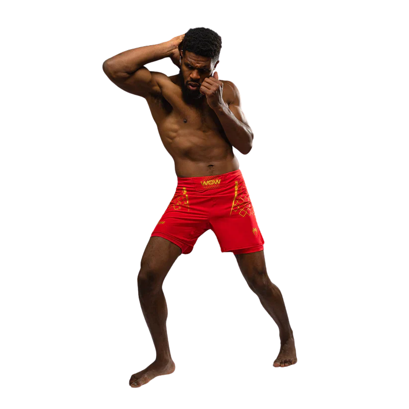 Venum X WOW FC Fightshort Vurend Rood - Image 5