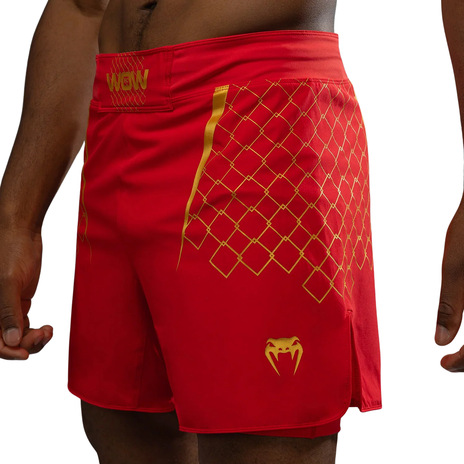 Venum X WOW FC Fightshort Vurend Rood - Image 7
